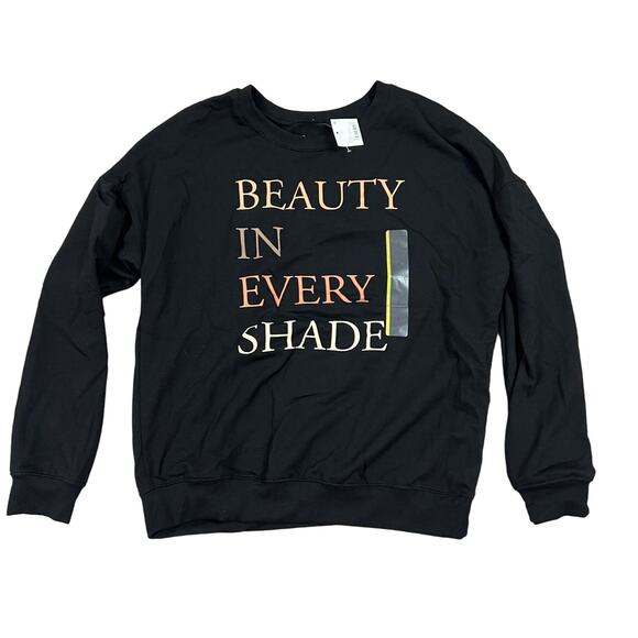 Zoe & Liv Tops - Women's Beauty in Every Shade Graphic Black Sweatshirt - Size Small - NWT
